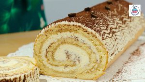 Бисквитный рулет Тирамису🍰 Удачный бисквит для рулетов не ломается, легко сворачивается!