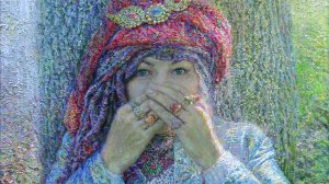 Картина  "Тип любви Прагма, цвет зелёный "Холст , масло . 60 см. х 50 см.