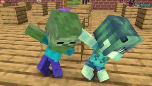 Играем в командные игры— Мультик с Персонажами Майнкрафт