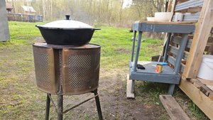Печка для казана за 15 минут,и немного готовки 👌🍳🍽️