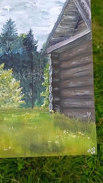 Рисунок дома #гуашью #краски #рисунок #деревня #творчество #дом