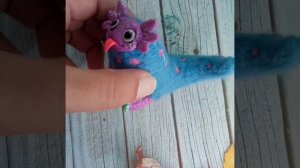 Игрушка из шерсти. Мордочка и лапки из полимерной глин