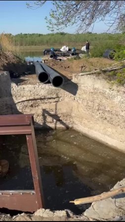 Работа погружного насоса 3000 м3/ч перекачке чеков, модель AQUATORIYA 600WQ3000-8-110, Астрахань
