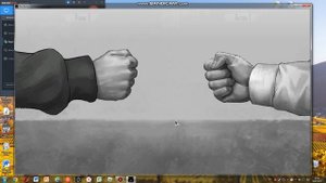 играем в "камень, ножницы, бумага" с ромкой на палароид