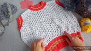 ОРИГИНАЛЬНАЯ БЕЗРУКАВКА КРУПНОЙ  СЕТКОЙ. ХЛОПОК YARNART CREATIVE