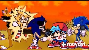 Сумашедший супер Соник и Соник ехеVS Соник и Бойфренд(FNF)