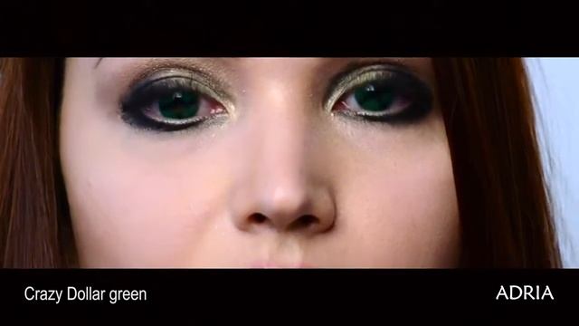 Crazy Dollar green цветные линзы Adria, видео в линзах смотреть онлайн