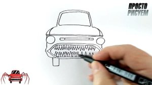 Как нарисовать машину ЗАПОРОЖЕЦ пожиратель