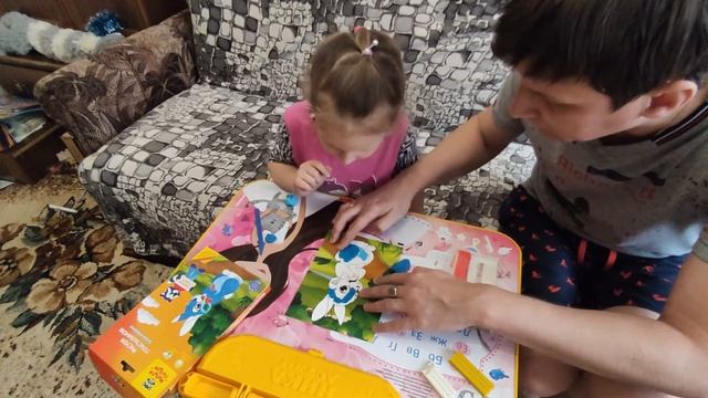 Рисунок пластилином с дочкой. смотреть онлайн