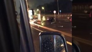 авария с возгоранием tesla model S в Москве