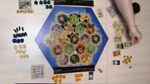 Играем в настольную игру Колонизаторы на двоих! Покоряем остров Катан.(RU, 16+)
