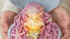 МК амигуруми крючком -🌙Ночник "Русалочка в ракушке"🧜🏻♀️