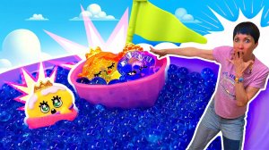 Пляжное приключение Pinky Promise! 🌊💎 Распаковываем фигурки с Машей Капуки и купаемся!