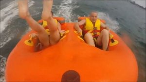 Катание на надувной таблетке. Прикол, ЖЕСТЬ