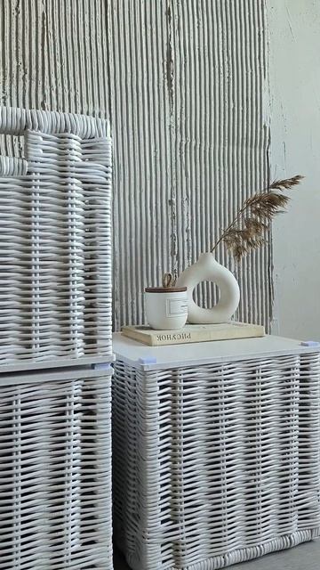 Корзина для хранения Квадратный плетёный короб в стел смотреть онлайн