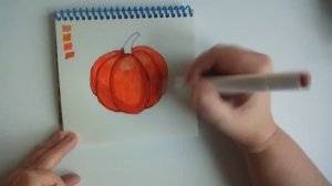 Осваиваю рисование маркерами. Тыква.