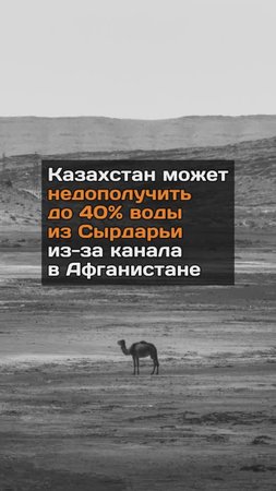 Казахстан может недополучить до 40% воды из Сырдарьи из-за канала в Афганистане