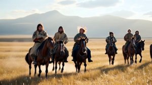 Кочевники на конях в степи