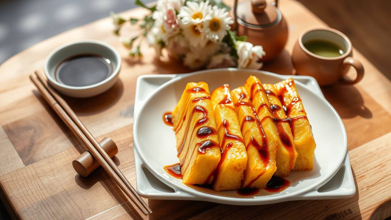 Японский омлет Тамагояки: идеально нежные слои, которые тают во рту!