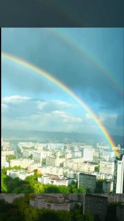 Москва - Сити вид с башни "Эволюция" (май 2025). Радуга.