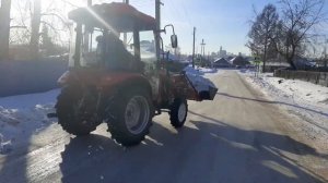 #чистим снег куном#работа с куном#кун для минитрактора