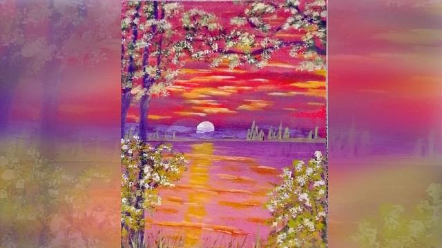 Как нарисовать яркий закат ?  How to draw a bright sunset ?
