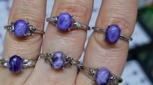 Колечки с натуральными камнями