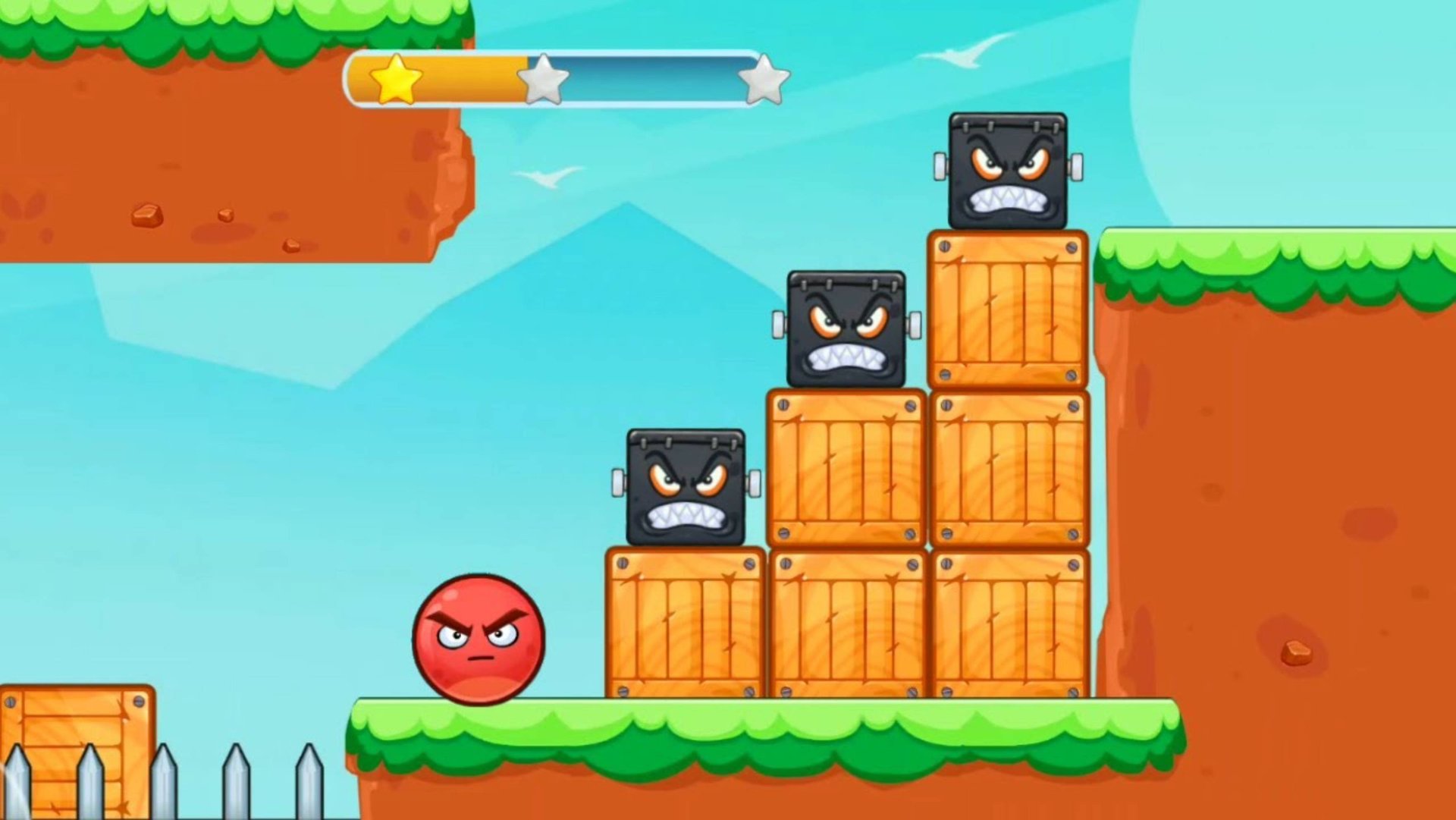 Злой Красный Шар в игре Angry Ball Adventure Уровни 1-5 смотреть онлайн