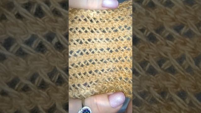 Проще некуда! Двусторонняя сеточка спицами для начинающих вязальщиц #Shorts