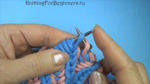 Бриошь 11 Урок Прибавление 8 петель Brioche knitting 8 loop increase Вязание спицами