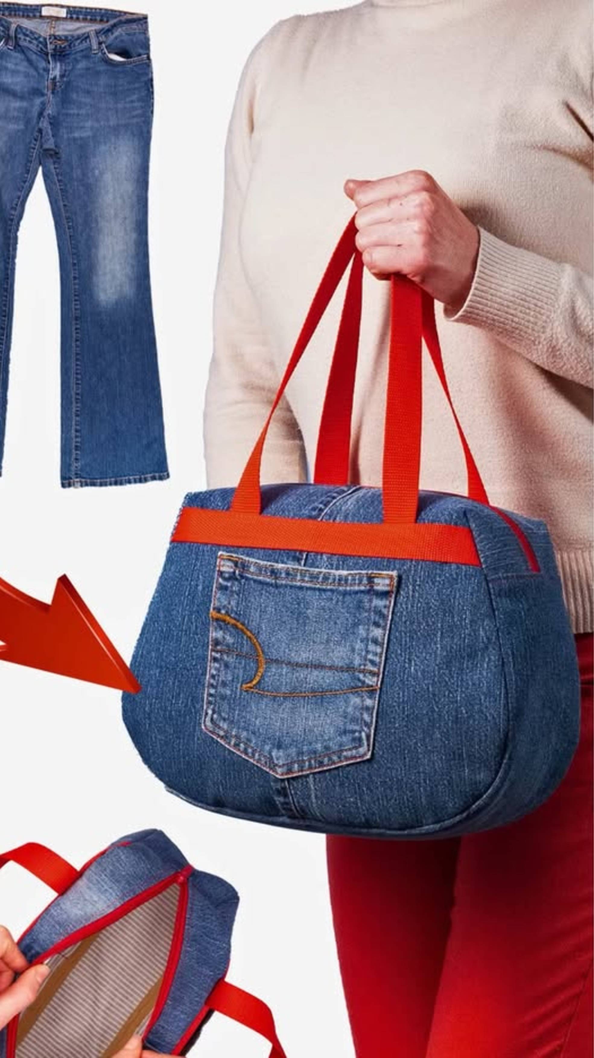 Сумочка из старых джинсов! 👜✂️