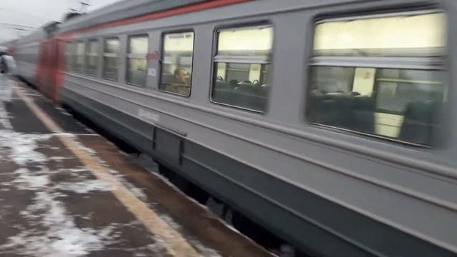 Первый снег! Электропоезд ЭД4-0014
