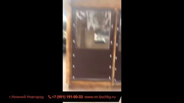 Овальная баня из кедра с дровником от bochky