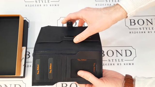 Бумажник Tony Bellucci T350 blue CrazyHorse | Натуральная Кожа | смотреть онлайн