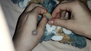 -ТУТОРИАЛ-:на ушки мишки из пряжи Ализе пуффи