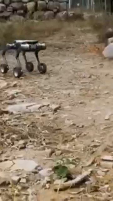 Компания DEEP Robotics анонсировала новую модель четвероногого робота с колесами.#роботы