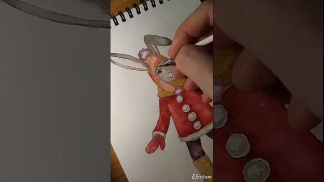 Спидпейнт "Зайка - кидатель снежков" смотреть онлайн