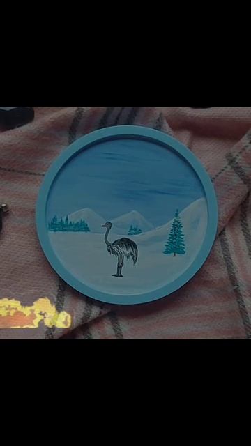 Зимний пейзаж. Одинокий страус смотреть онлайн