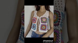 вязание крючком кофты и жилеты из квадратов