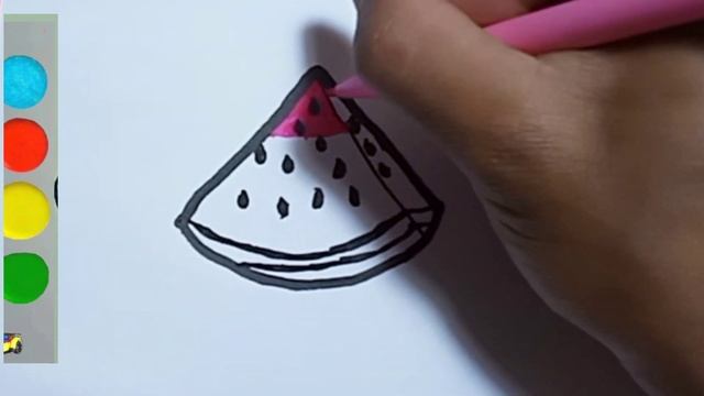 how to draw watermelon for kids  как нарисовать арбуз для детей cara menggambar semangka untuk anak