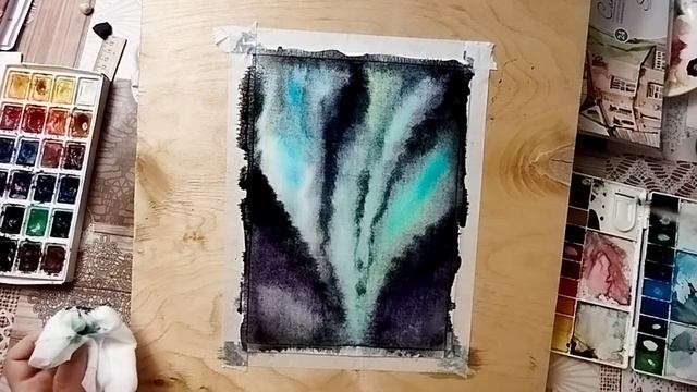 СЕВЕРНОЕ СИЯНИЕ акварелью смотреть онлайн