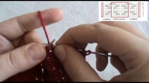 Красивый ажурный узор вязаный спицами со схемой и описанием. Урок 20