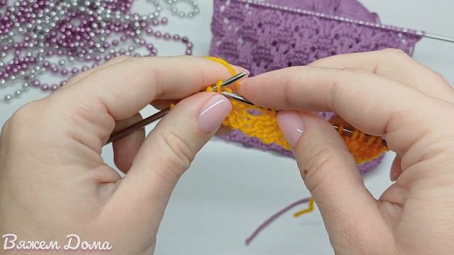 Ажурный узор спицами! Симпатичный узор!🩷/Openwork pattern with knitting needles!Cute pattern
