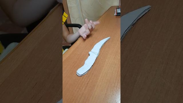 Как сделать складной нож из картона. Часть 2