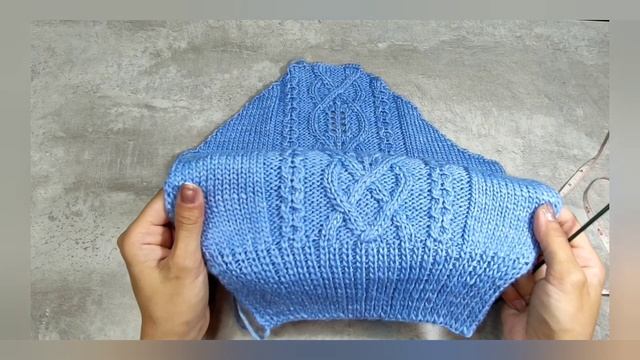 Вяжем нарядный и теплый женский джемпер спицами. Втачной рукав. Размер до 46-48. смотреть онлайн