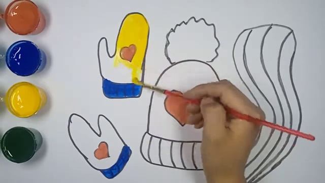Bolalar uchun SHapka, qo‘lqop, sharf chizish/Drawing scarf, hat for children/Рисование для детей