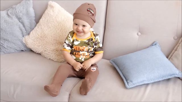 Милитари боди и ползунки для новорождённого (9130232/5040238) смотреть онлайн