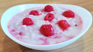 РИСОВАЯ КАША с кокосовым молоком и малиной