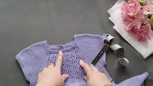 Платье спицами для девочки/ Вязаное платье