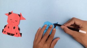 Корова в технике оригами - Как сделать корову из бумаги в технике оригами.